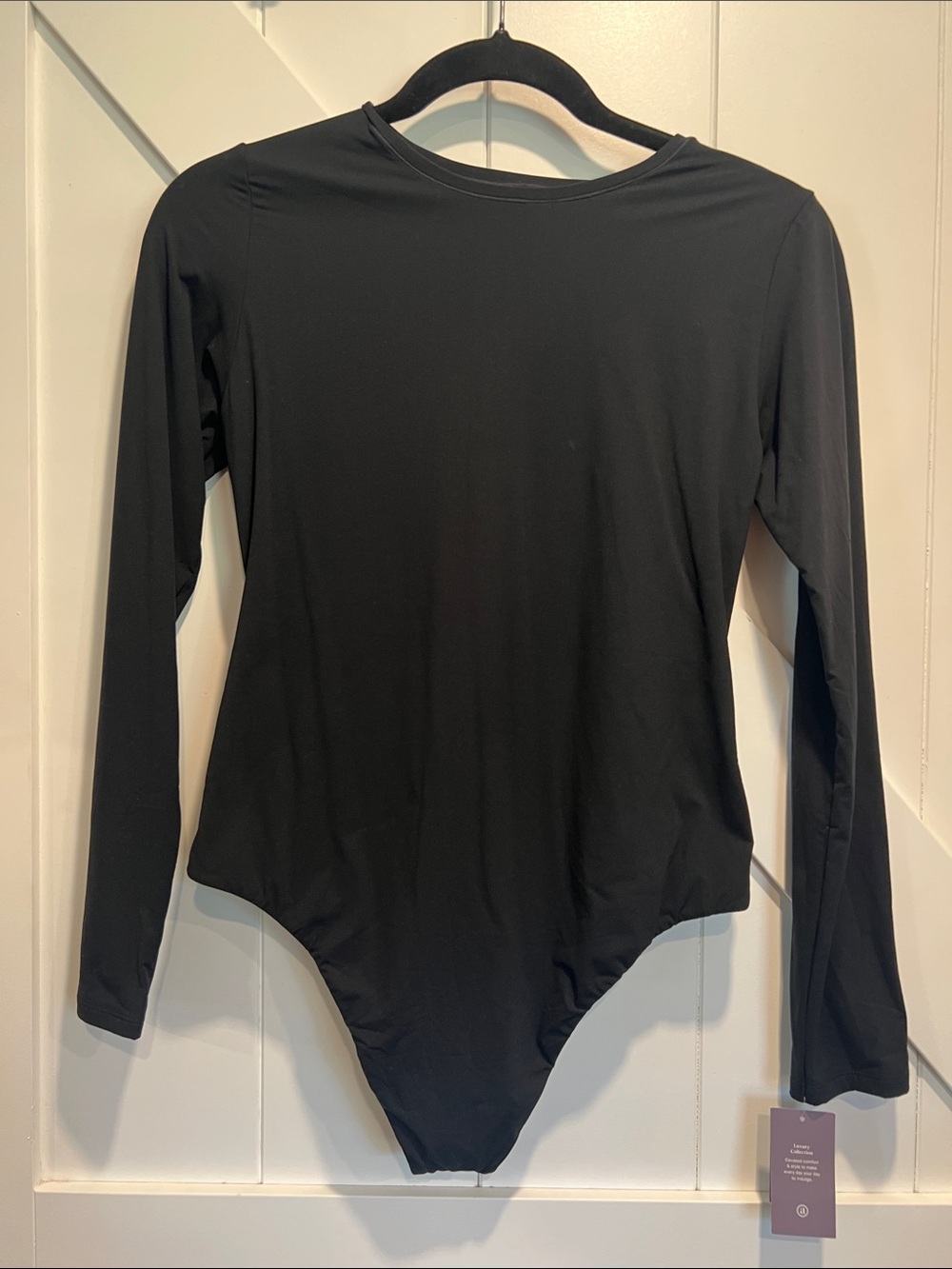 Auden | Black Long-Sleeve Luxe Stretch Bodysuit